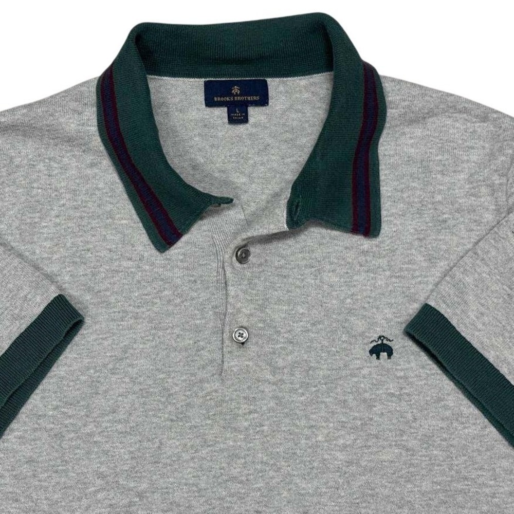 Brooks Brothers VTG Polo Shirt Mens L Knit Combed Cotton Golden Fleece